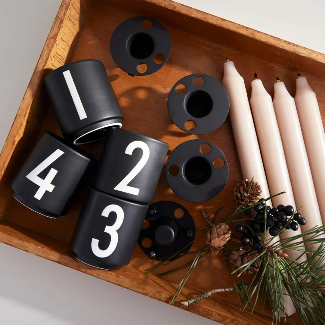 Design Letters Kerzenständer Espressotassen schwarz