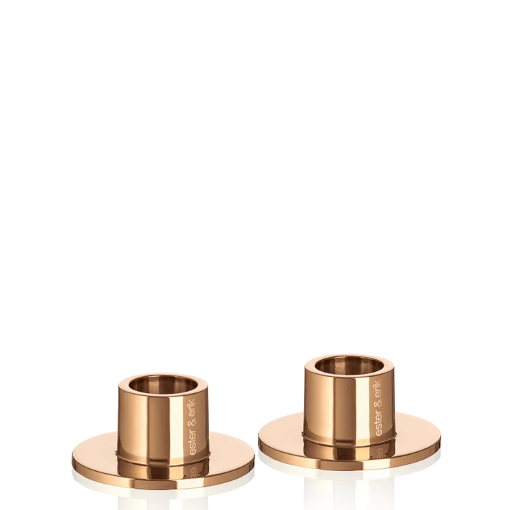Ester Erik Kerzenhalter Spitzkerzen rosegold glänzend klein