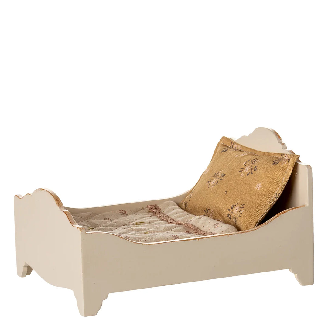 Maileg Bett Maus creme weiß Holz 11-5004-00