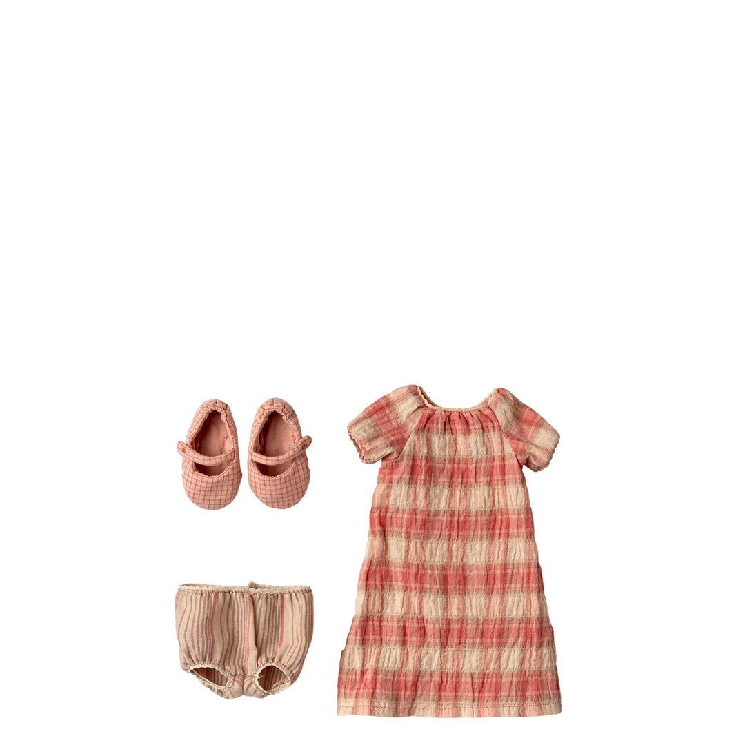Maileg Kleid Hasen Kaninchen Größe 3 rosa kariert 16-5300-01