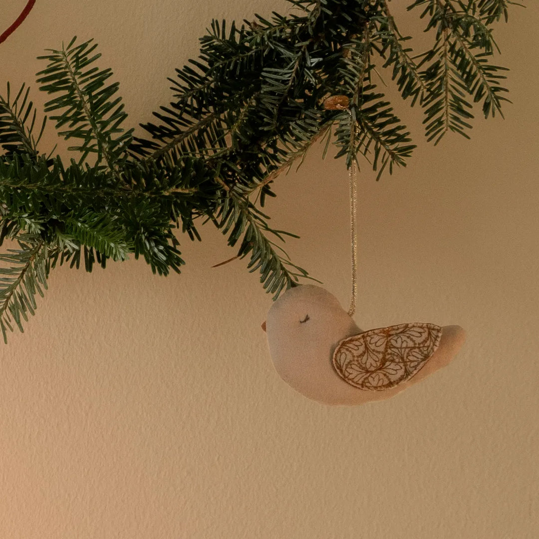 Maileg Stoffornament Vogel - Winterherz - Sand
