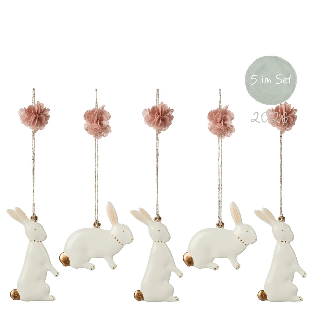 Maileg Osterhasen Metallornamente Set 18-6301-00