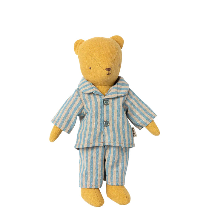 Maileg Schlafanzug Pyjama Teddy Kind Junior blau gestreift 16-1831-00