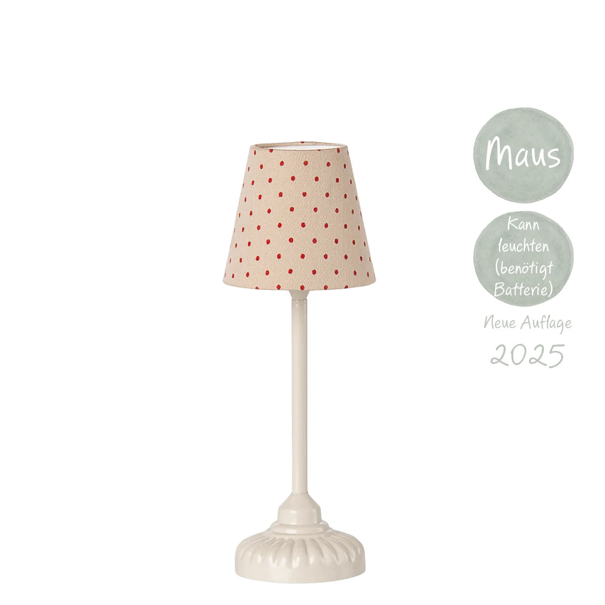 Maileg Stehleuchte Maus Sand rote Punkte 11-5140-00
