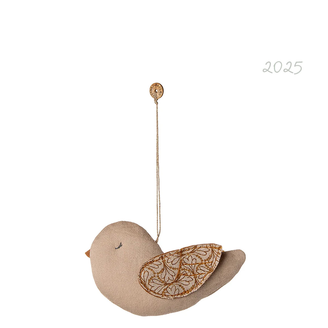 Maileg Stoffornament Vogel Sand beige Winterherz 14-5551-00