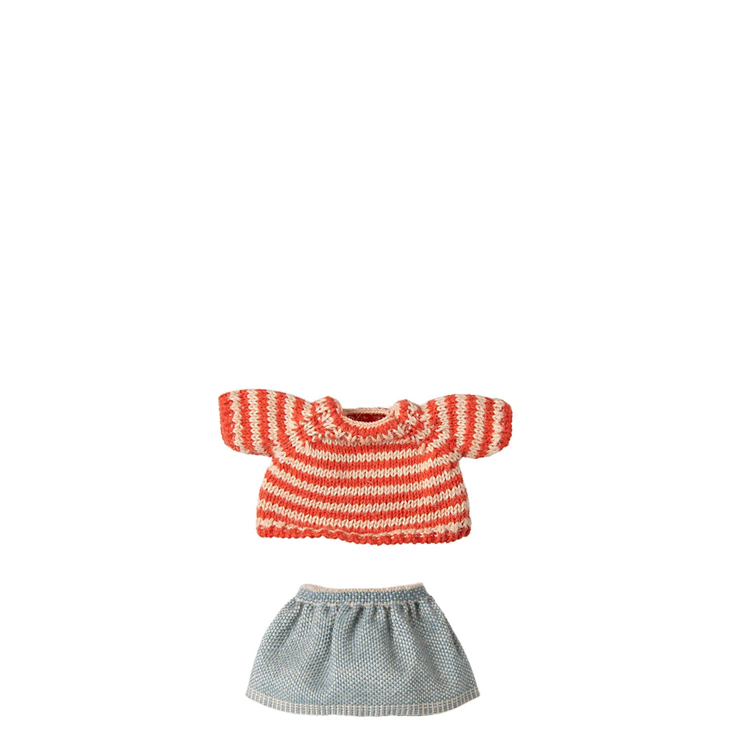 Maileg Strickpullover und Rock, Große Schwester Maus