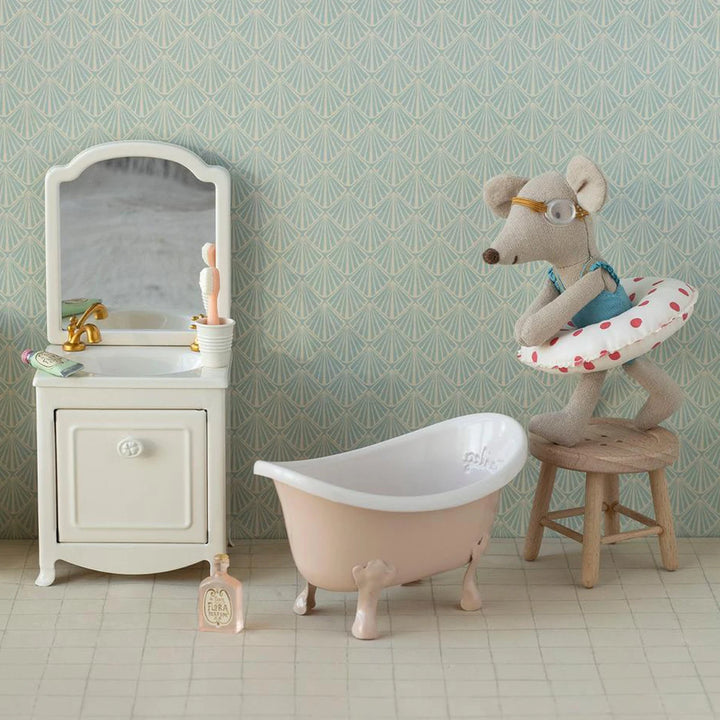 Maileg Badezimmer Maus Waschbecken Badewanne