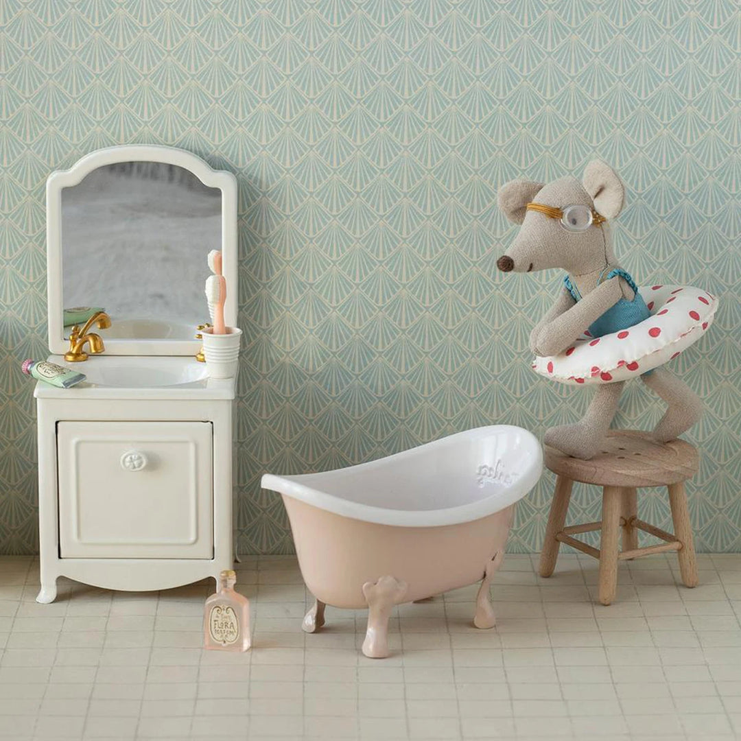 Maileg Badezimmer Maus Waschbecken Badewanne