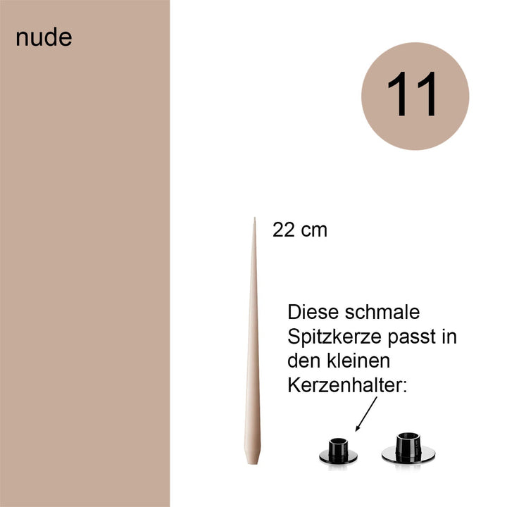ester &amp; erik - Schmale Spitzkerze Ø 1,6 cm - Nude Nr. 11