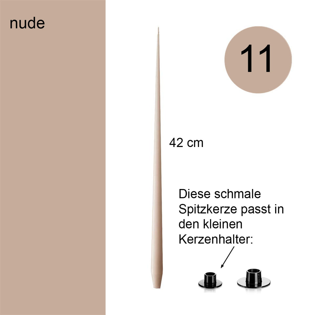 ester &amp; erik - Schmale Spitzkerze Ø 1,6 cm - Nude Nr. 11