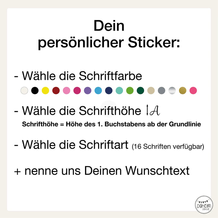 Namenssticker für Kinder-Briefkasten/Briefkasten