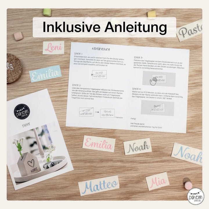 Namenssticker für Kinder-Briefkasten/Briefkasten