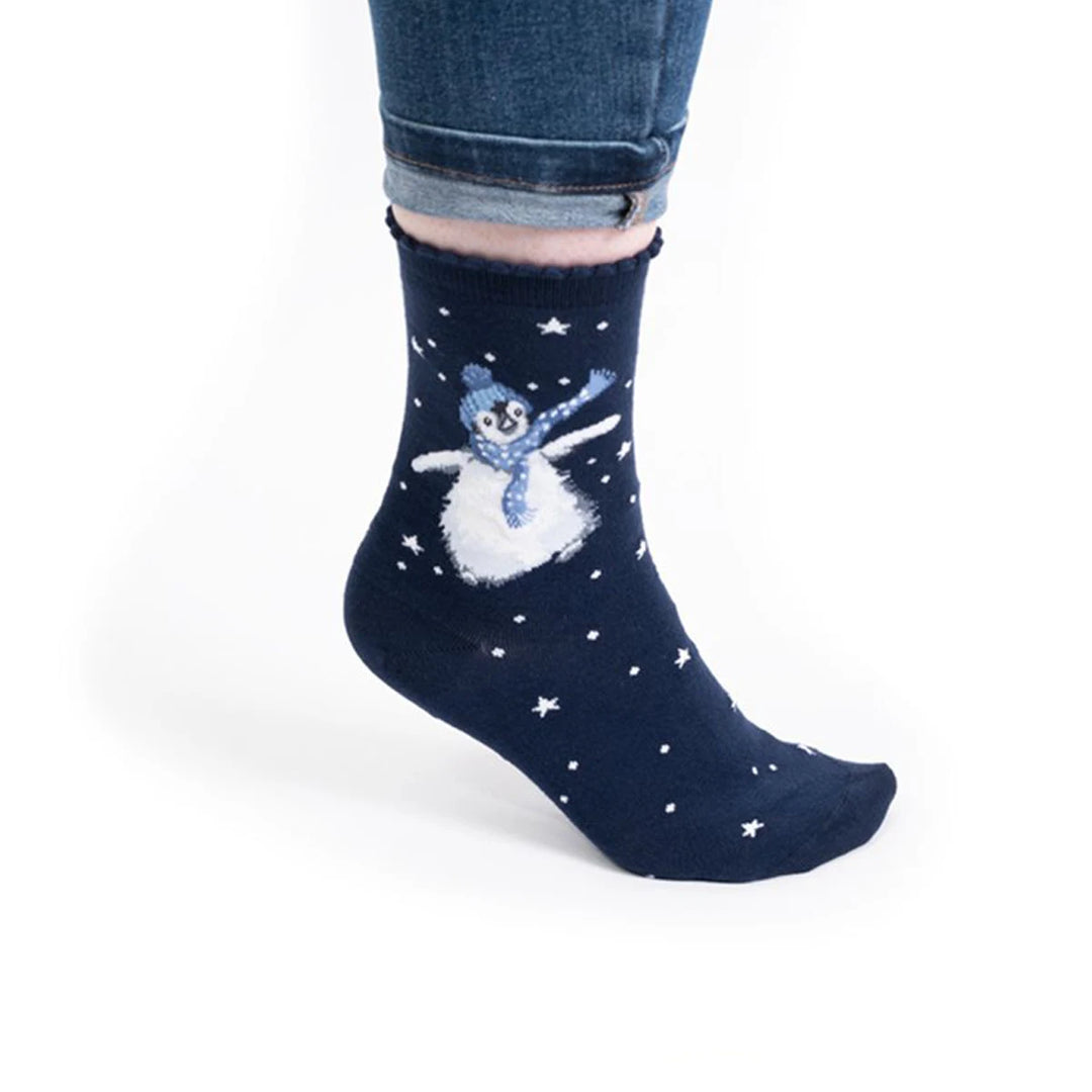 Wrendale Damensocken Bambus Pinguin